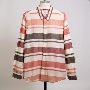 Guess Slim Fit Striped Button Up‎ Dress Shirt Work Career Size XL